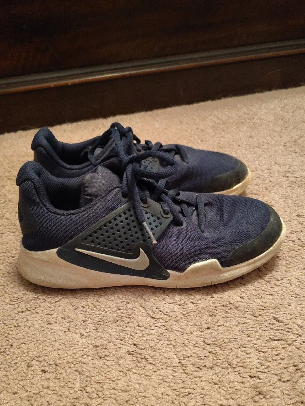 Kids Navy and White Sneakers And Black Leather Dress Shoes